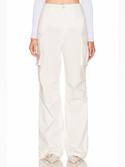 Good American Baggy Cargo In Cloud White001